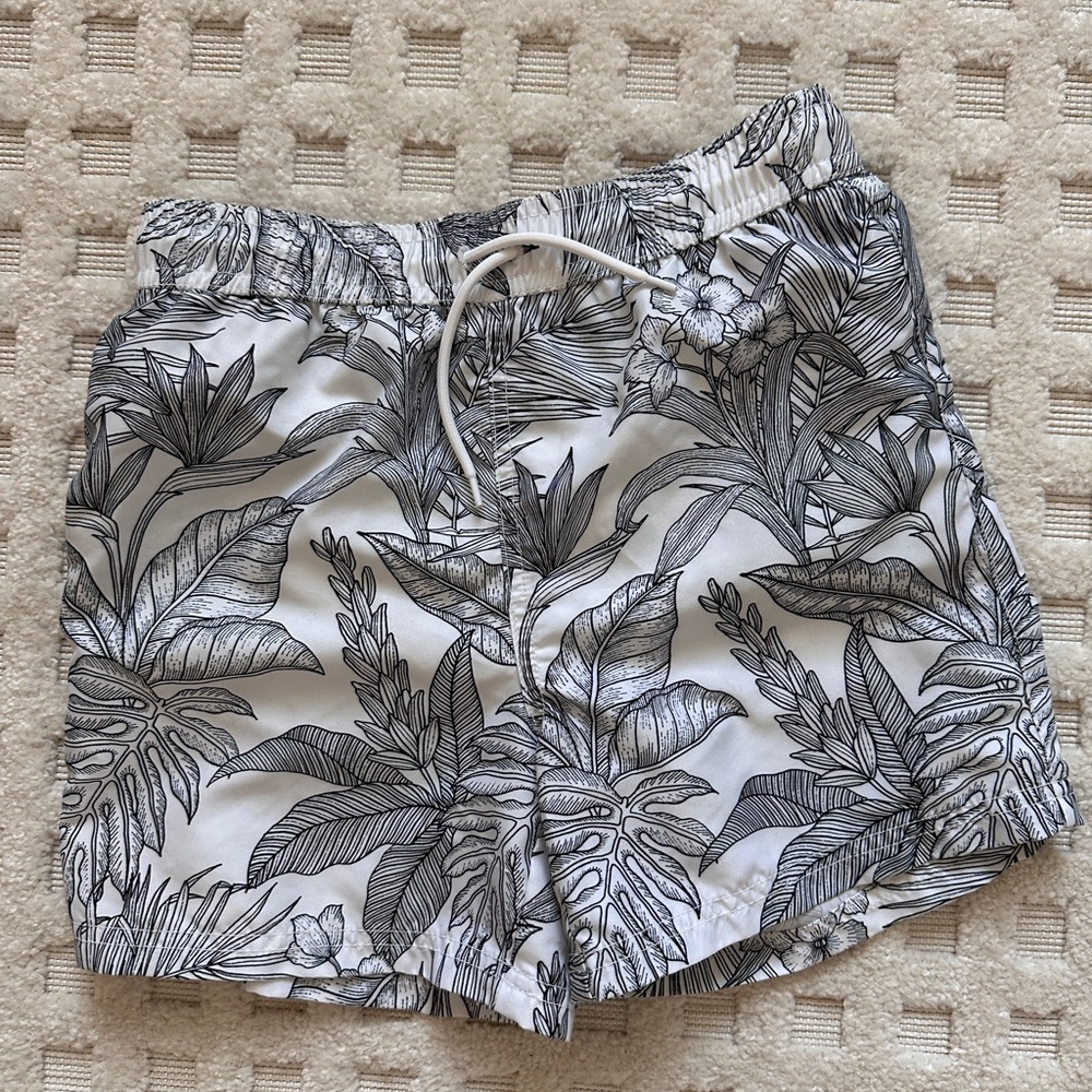 Janie and Jack Tropical Patterned Swim Trunks
